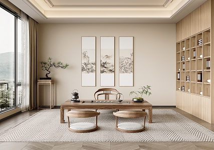 New Chinese Tea Room 3d model