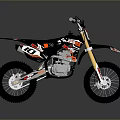 Black Red White Off Road Motorcycle With Golden Forks And Number 18 Design