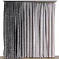 Modern Gradient Color Curtains With Soft Linen Fabric And Elegant Texture 3d model