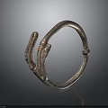 Vintage Metal Bracelet With Intricate Twisted Design And Ornate Decorative Accents