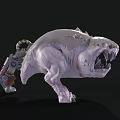 Fantasy Creature With Mechanical Pipes Spiked White Body And Sharp Teeth