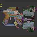 Industrial Mechanical Device With Orange And Silver Metal Components And Complex Design