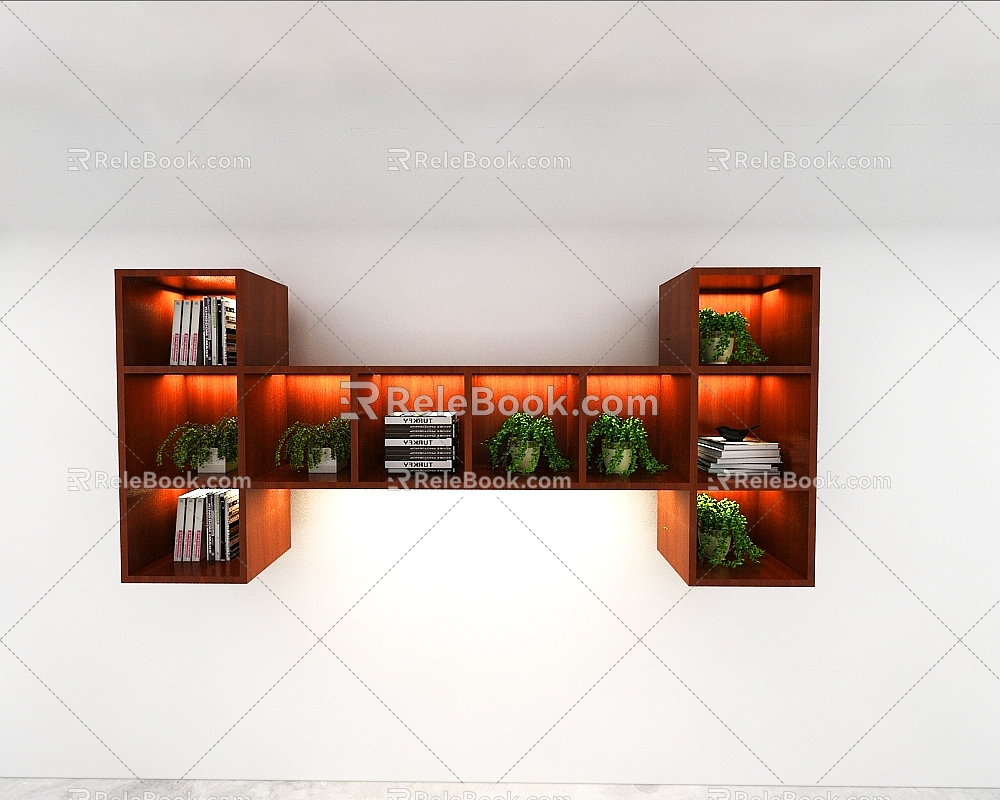 Bar counter back cabinet 3d model