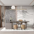 New Chinese Style Study 3d model