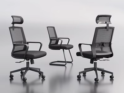 Ergonomic Modern Office Chairs With High Mesh Back Adjustable Swivel Casters 3d model