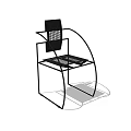 Modern Leisure Chair Featuring Metal Frame Mesh Backrest And Curved Design Structure