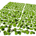 Micro Terrain Landscape Featuring Green Vegetation Undulating Forms And Small Stones 3d model