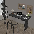 Modern Desk and Chair Combination Desk and Chair Study Table 3d model