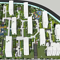 Residential Complex Planning With High Rise Buildings Green Spaces And Central Amenities