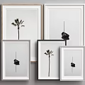 Decorative Frames With Black And White Palm Tree Art And Minimalist Wall Design
