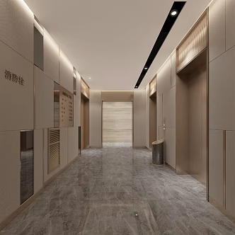 Modern Elevator Hall Hotel Elevator Hall 3d model