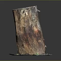 Rustic Wood Stump Decor Featuring Natural Stone Base And Textured Surface 3d model