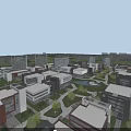 Aerial View Urban Planning With Modern Buildings Green Roofs Central Plaza And Green Spaces