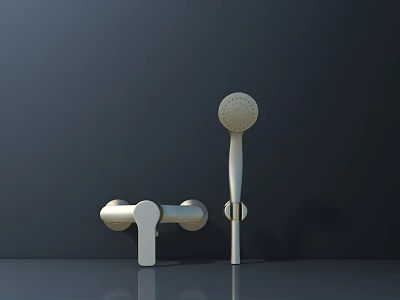 Modern Shower Head With Handheld Wand And Wall Mounted Faucet Fixture 3d model