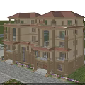 Luxury Semi Detached Villa Exterior With Red Roof Large Windows And Garden Landscaping