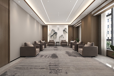 New Chinese Reception Room 3d model