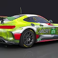 Mercedes AMG Race Car Featuring Green White Livery ROCART 07 Aerodynamic Design