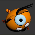 Cartoon Orange Cat Character With White Ball Cap And Striped Shirt