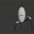 Futuristic Laser-Equipped Weapon With White Body Emitting Red Beam And Three Support Legs