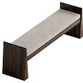 Sleek Modern Wooden Bench With Dark Frame And Light Upholstered Seat