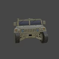 Military Hummer Army Vehicle With Green Exterior Large Tires And Markings