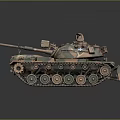 Detailed Camouflage Military Tank With Turret Gun Barrel And Track Details