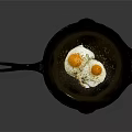 Durable Cast Iron Skillet With Perfect Fried Eggs For Daily Kitchen Use
