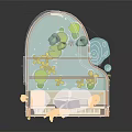 Creative Piano Themed Decorative Ornament Set With Clouds Lotus Leaves And Music Sheet