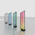 Modern Vertical Digital Signage Displays With Color Gradient Screens And Stand Base