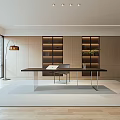 Study desk and chair combination 3d model