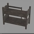 Sturdy Wooden Multi Tiered Shelf With Side Frames And Open Shelves Design