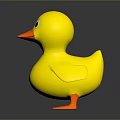 Bright Yellow Rubber Duck Toy With Orange Beak And Shiny Surface