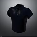 Stylish Dark Blue Polo Shirt With Short Sleeve Collared Design And Buttons