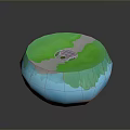 Modern Interior Decorative Sphere Featuring Green And Blue Gradient Design 3d model