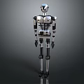 Humanoid Robot With Metallic Body And Mechanical Joints Standing In Studio 3d model