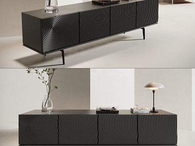 Modern Texture TV Cabinet Side Cabinet model