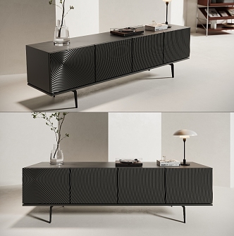 Modern Texture TV Cabinet Side Cabinet 3d model