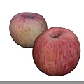 Two Fresh Ripe Red and Yellow Striped Apples on Black Background Healthy Snack