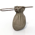 Gray Cloth Bag With Brown Handles And Simple Design For Daily Household Essentials