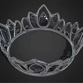 Silver Crown Jewelry with Dark Gemstones Elegant Vintage Design for Royalty Inspired Accessories