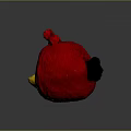 Red Angry Bird Plush Toy With Yellow Beak And Black Eyebrows