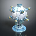 Mechanical Sphere Structure With Multiple Connector Modules And Base Stand 3d model