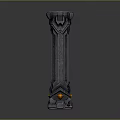 Detailed Automotive Part Featuring Cylindrical Shape Textured Design And Red Light Accents