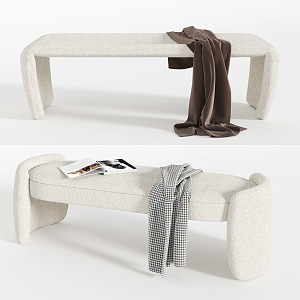 Modern Bed End Stool Bench 3d model