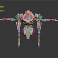 Futuristic Mechanical Robot with Multiple Arms Legs and Biomorphic Design in