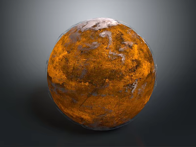 Artistic Wood And Stone Sphere Decor With Orange Brown Textured Surface Design 3d model