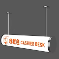 Modern Hanging Chandelier Above Cashier Desk in Retail Store Interior Design
