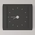 Square Black Clock With Minimalist Gray Dial White Hands And Simple Markers