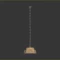 Sleek Modern Rectangular Chandelier With Metal Chain Hanging For Home Interior Design 3d model