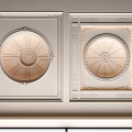 Elegant Decorative Ceiling With Square Frame Circular Center And Carved Patterns 3d model